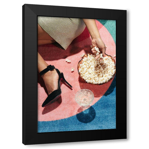 Movie Night #01 Black Modern Wood Framed Art Print with Double Matting by 1x Studio III