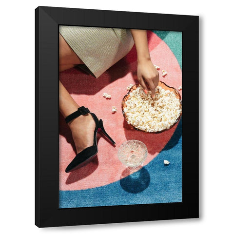 Movie Night #02 Black Modern Wood Framed Art Print with Double Matting by 1x Studio III