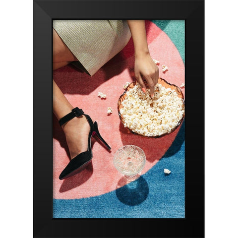 Movie Night #02 Black Modern Wood Framed Art Print by 1x Studio III