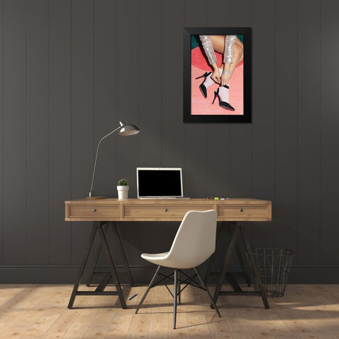 Getting Ready Pink Black Modern Wood Framed Art Print by 1x Studio III