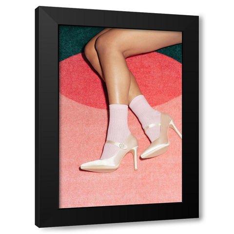Chill with Me Black Modern Wood Framed Art Print with Double Matting by 1x Studio III