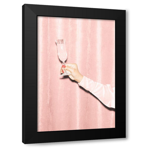Heres To Pink 02 Black Modern Wood Framed Art Print by 1x Studio III