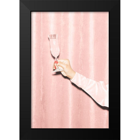 Heres To Pink 02 Black Modern Wood Framed Art Print by 1x Studio III