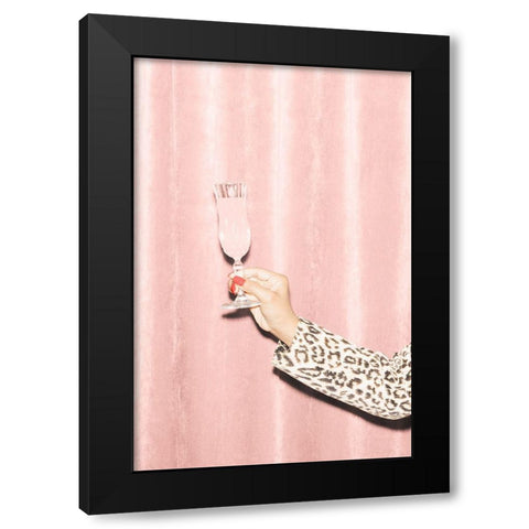 Heres To Pink 04 Black Modern Wood Framed Art Print with Double Matting by 1x Studio III