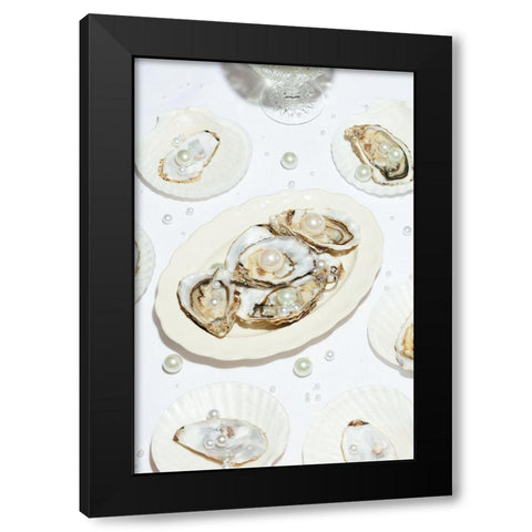 Oysters a Pearls No 04 Black Modern Wood Framed Art Print by 1x Studio III
