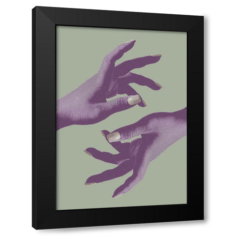 Reaching No 01 Black Modern Wood Framed Art Print with Double Matting by 1x Studio III