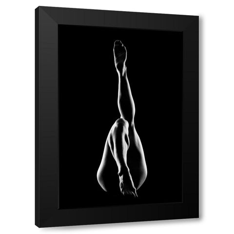 Lines Black Modern Wood Framed Art Print with Double Matting by Golob, Gorazd
