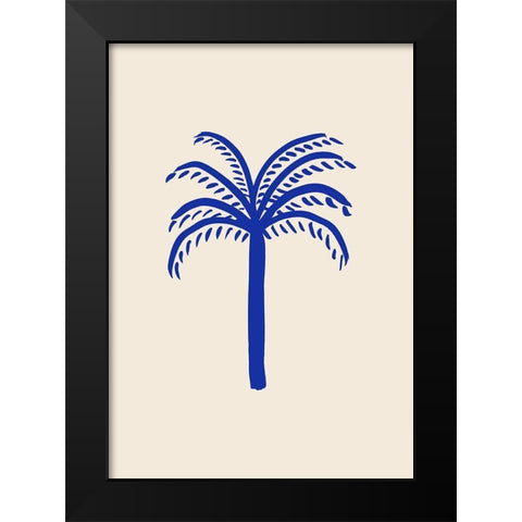 Blue Palm Black Modern Wood Framed Art Print by 1x Studio