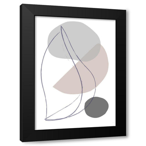 New Shapes Beige 01 Black Modern Wood Framed Art Print by 1x Studio