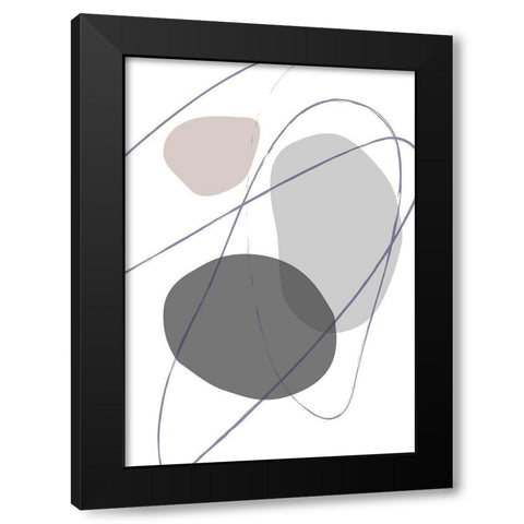 New Shapes Beige No 2 Black Modern Wood Framed Art Print by 1x Studio