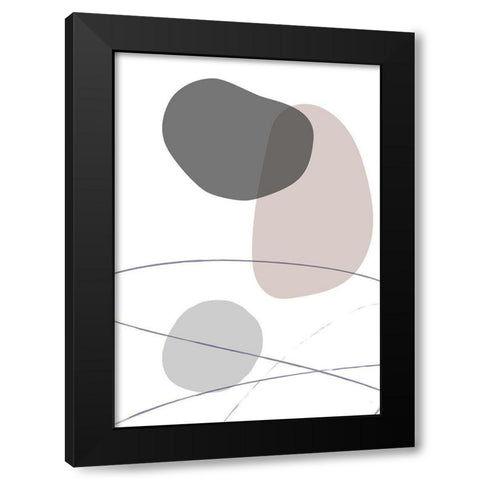 New Shapes Beige 03 Black Modern Wood Framed Art Print by 1x Studio