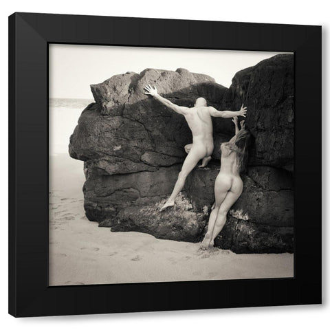 Beach Bums Black Modern Wood Framed Art Print with Double Matting by Brackstone, Mel