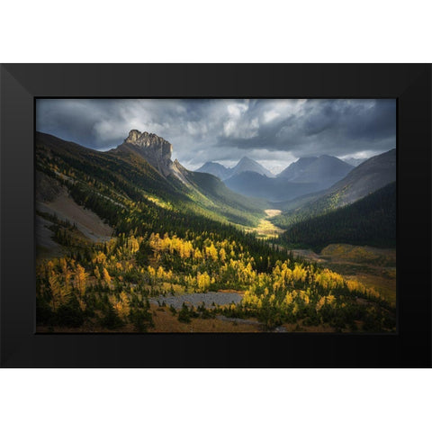 Fall Of Smutwood Valley Black Modern Wood Framed Art Print by Li, Yongnan
