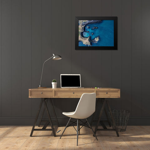 Fishing Dock Bay Black Modern Wood Framed Art Print by Zhang, Dennis
