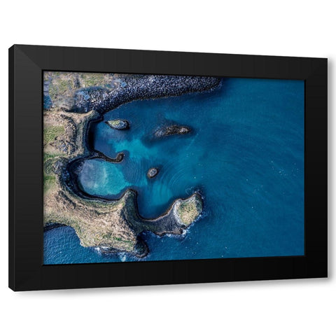 Fishing Dock Bay Black Modern Wood Framed Art Print with Double Matting by Zhang, Dennis
