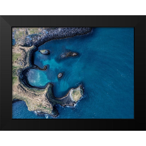 Fishing Dock Bay Black Modern Wood Framed Art Print by Zhang, Dennis
