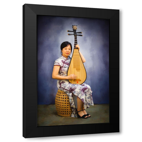 Pipa Black Modern Wood Framed Art Print by Yu, Lucy