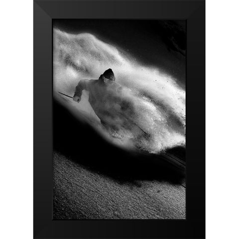 Riding Black Modern Wood Framed Art Print by Shu, Tristan
