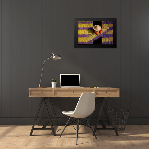 Drying Incenses Black Modern Wood Framed Art Print by Herliyanto, Gatot