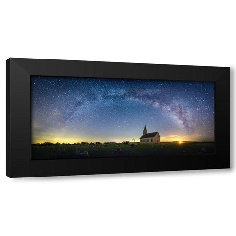 Peace On Earth Black Modern Wood Framed Art Print by Zheng, Michael