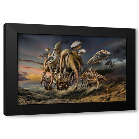 First Walk In The Mountains Black Modern Wood Framed Art Print by Penchev, Radoslav