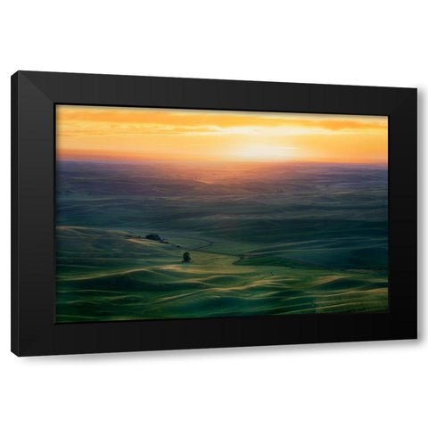 Sunset Over Colfax Black Modern Wood Framed Art Print by Xiao, Hanping