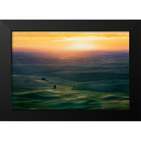 Sunset Over Colfax Black Modern Wood Framed Art Print by Xiao, Hanping