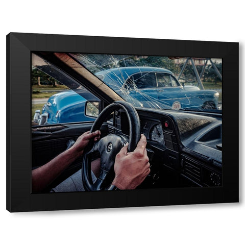 Driving Ii Black Modern Wood Framed Art Print by Bauer, Andreas