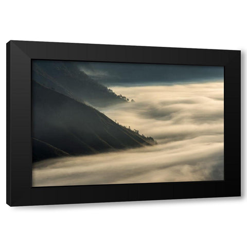 Flow Black Modern Wood Framed Art Print by Ritonga, Andy
