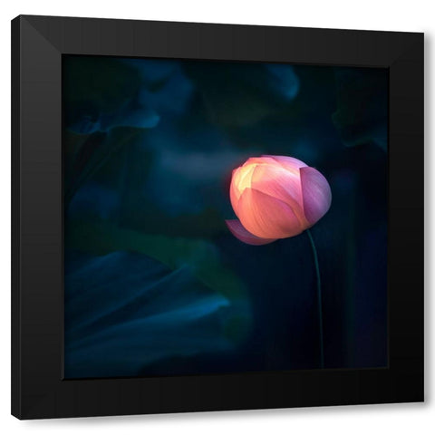 Glow In Dark Black Modern Wood Framed Art Print with Double Matting by W., Catherine