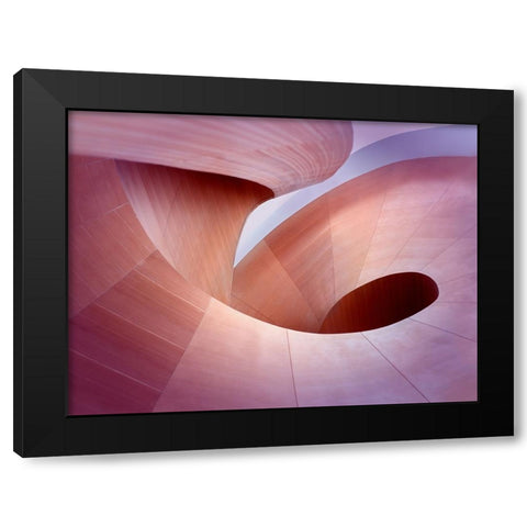 Wooden Curves Black Modern Wood Framed Art Print by Kreiten, Mike