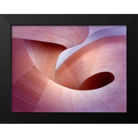 Wooden Curves Black Modern Wood Framed Art Print by Kreiten, Mike