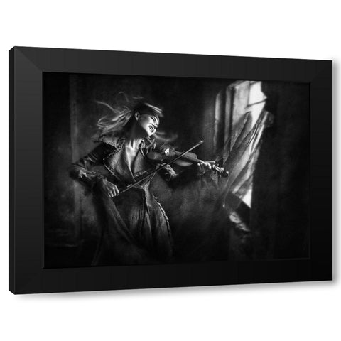 The Rhythm Of Sorrow Black Modern Wood Framed Art Print by Kisworo, Sebastian