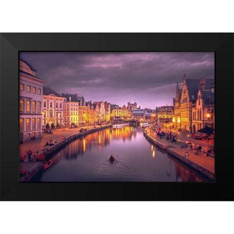 Ghent Black Modern Wood Framed Art Print by Huybrighs, Marc