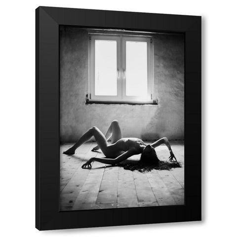 Spidergirl Black Modern Wood Framed Art Print by Kaminski, Lukas
