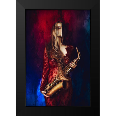 The Music Of Colors Black Modern Wood Framed Art Print by Bolgov (Axe), Ruslan