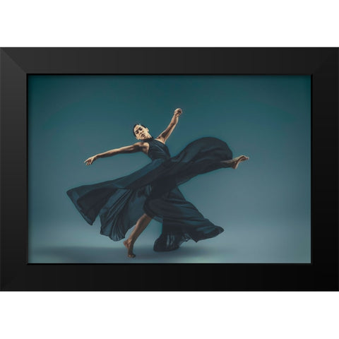 Flow Of Dance Black Modern Wood Framed Art Print by Li, Rob