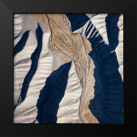 The Quilted Land Black Modern Wood Framed Art Print by Dou, Shenshen
