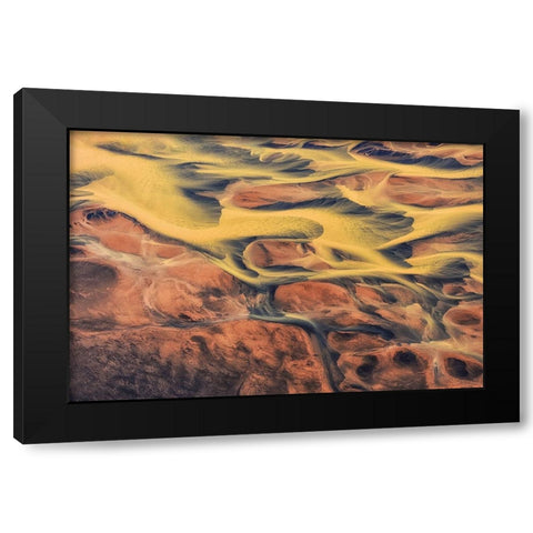 Water Palette Black Modern Wood Framed Art Print by Rosenfeld, Haim