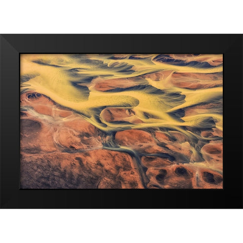 Water Palette Black Modern Wood Framed Art Print by Rosenfeld, Haim