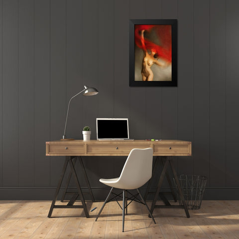 Red Iii Black Modern Wood Framed Art Print by miriana