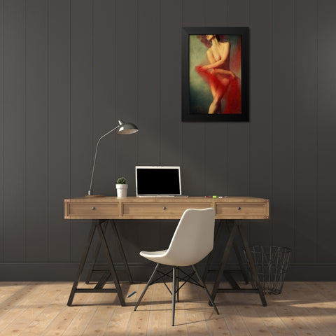 Red Ii Black Modern Wood Framed Art Print by miriana