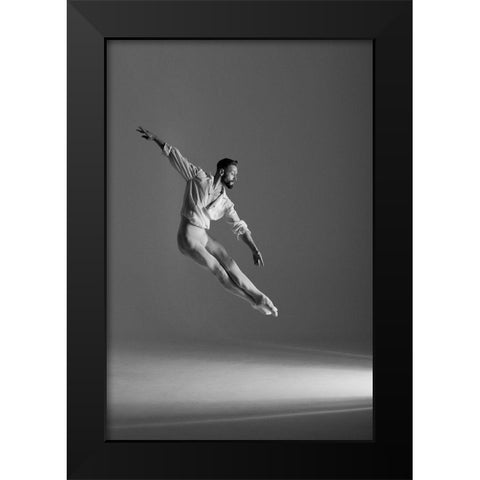 Portrait Of Kamil Black Modern Wood Framed Art Print by Irma Ricci, Monica