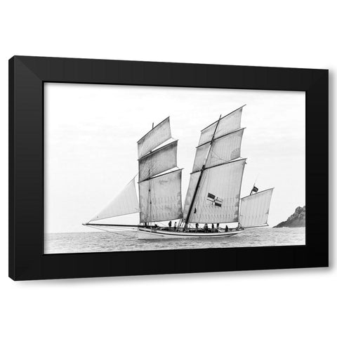 Sailboat Qla Granvillaiseq Black Modern Wood Framed Art Print by Demoulin, Vincent
