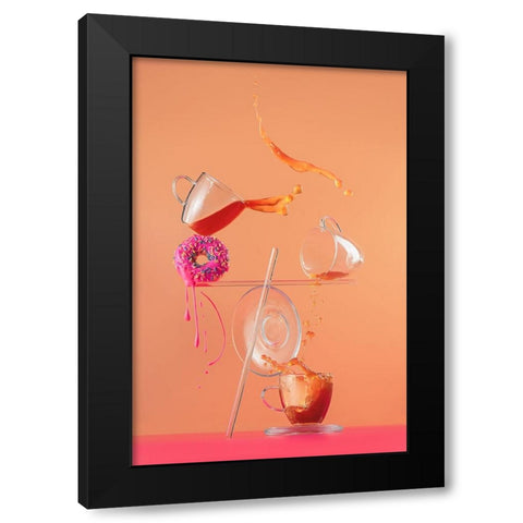 Pink Glazing Black Modern Wood Framed Art Print by Belenko, Dina