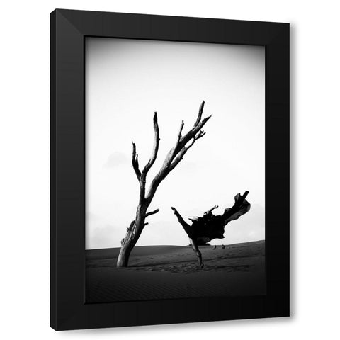 Contrast Black Modern Wood Framed Art Print by Abu, Dekel