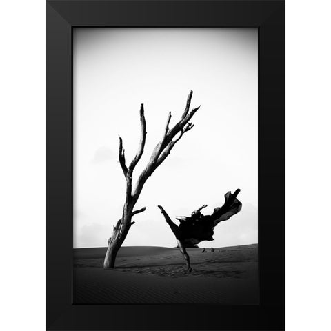 Contrast Black Modern Wood Framed Art Print by Abu, Dekel