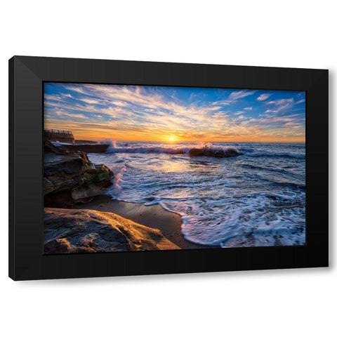 San Diego Sunset Black Modern Wood Framed Art Print by Reames, Richard