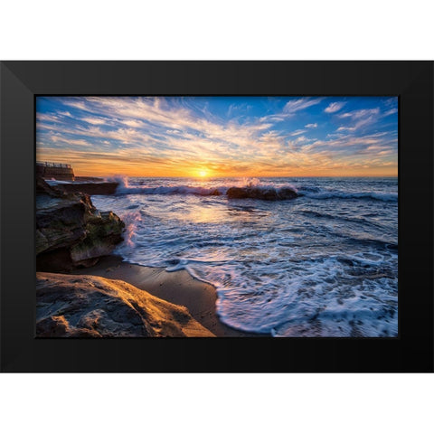 San Diego Sunset Black Modern Wood Framed Art Print by Reames, Richard