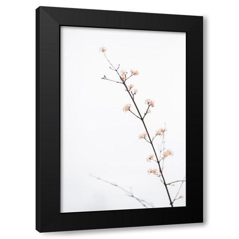 Twig with small flowers Black Modern Wood Framed Art Print by 1x Studio III